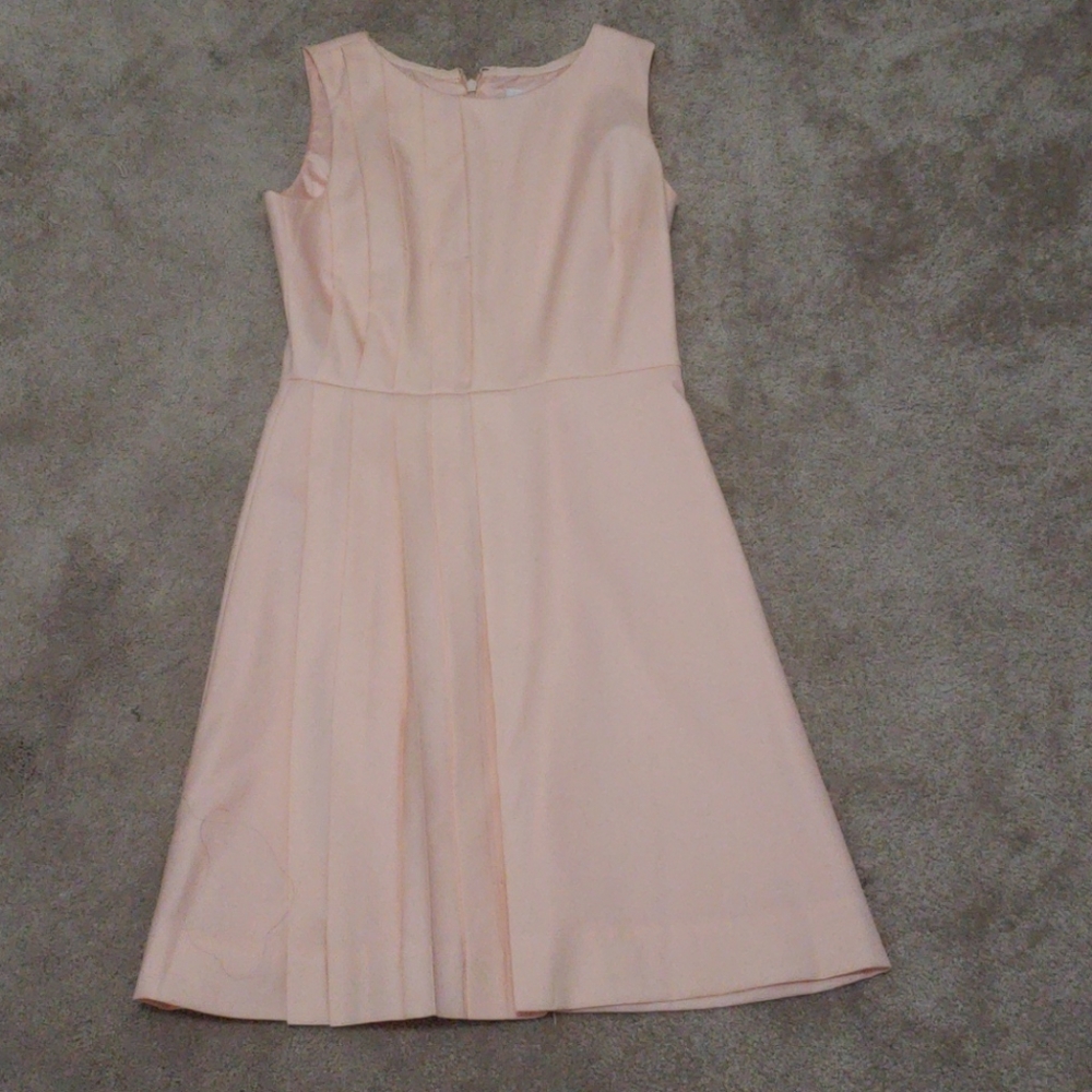 Jcrew 00P petite pleated peach pink dress